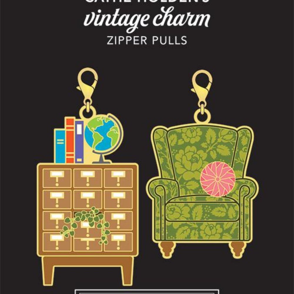 Furniture Chest and Chair Enamel Zipper Pulls (Set of Two) Cathe Holden Vintage
